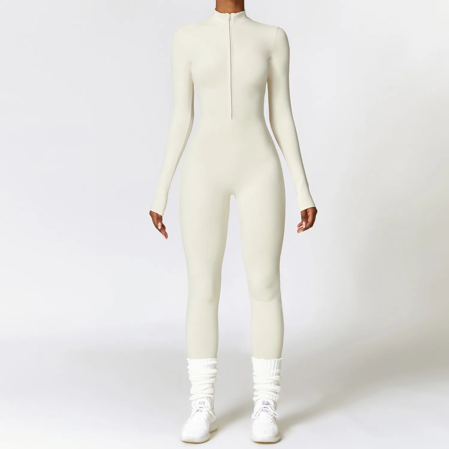 Macacão Fitness Feminino Manga Longa Inverno com Zíper – Push Up One Piece | Fit Diamond