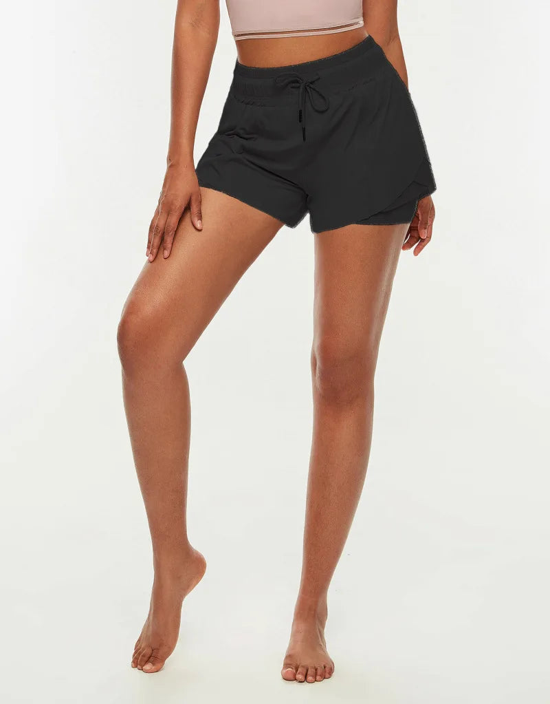 Short Corrida Fitness Feminino Fit Diamond – Fake Two Pieces Quick Dry