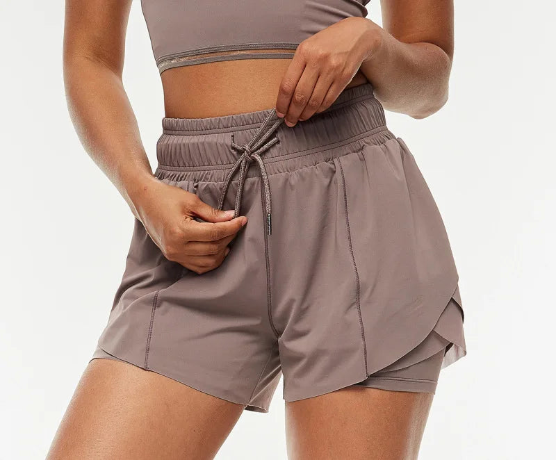 Short Corrida Fitness Feminino Fit Diamond – Fake Two Pieces Quick Dry
