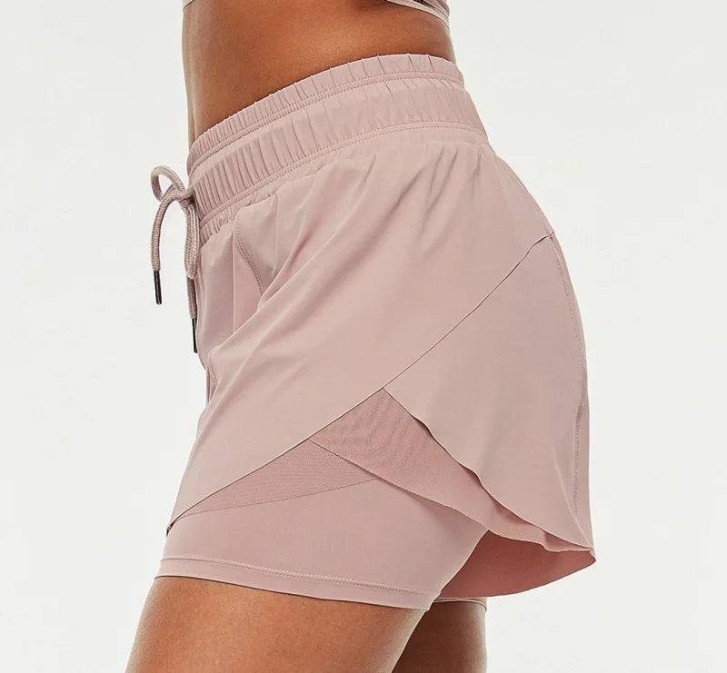 Short Corrida Fitness Feminino Fit Diamond – Fake Two Pieces Quick Dry