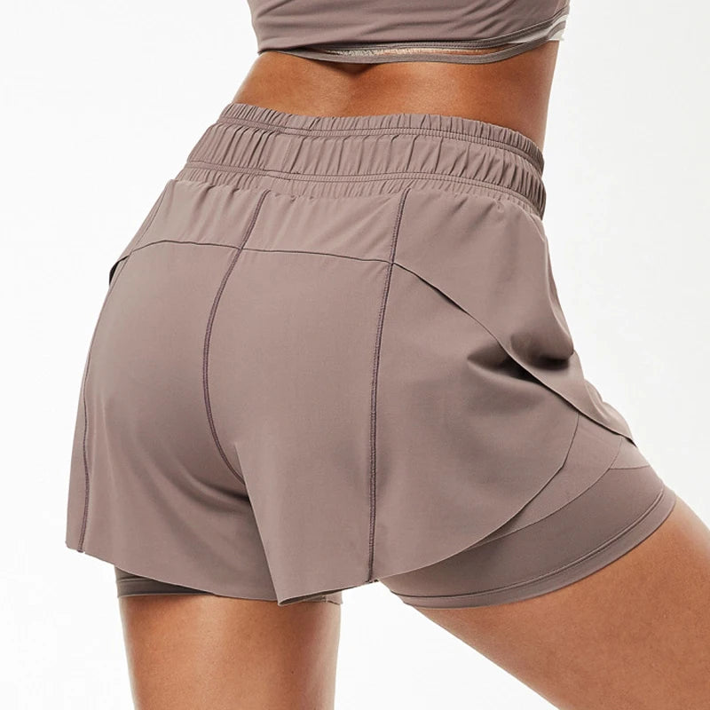 Short Corrida Fitness Feminino Fit Diamond – Fake Two Pieces Quick Dry