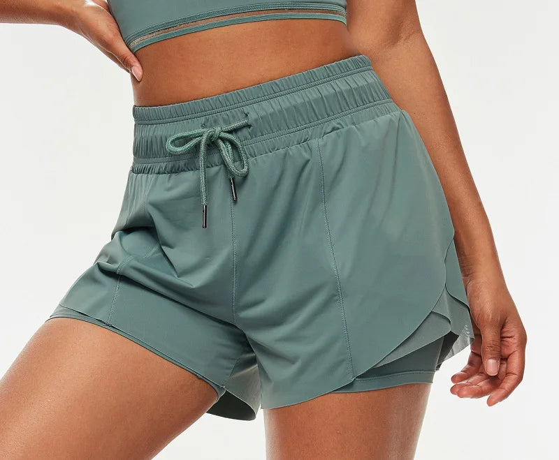 Short Corrida Fitness Feminino Fit Diamond – Fake Two Pieces Quick Dry