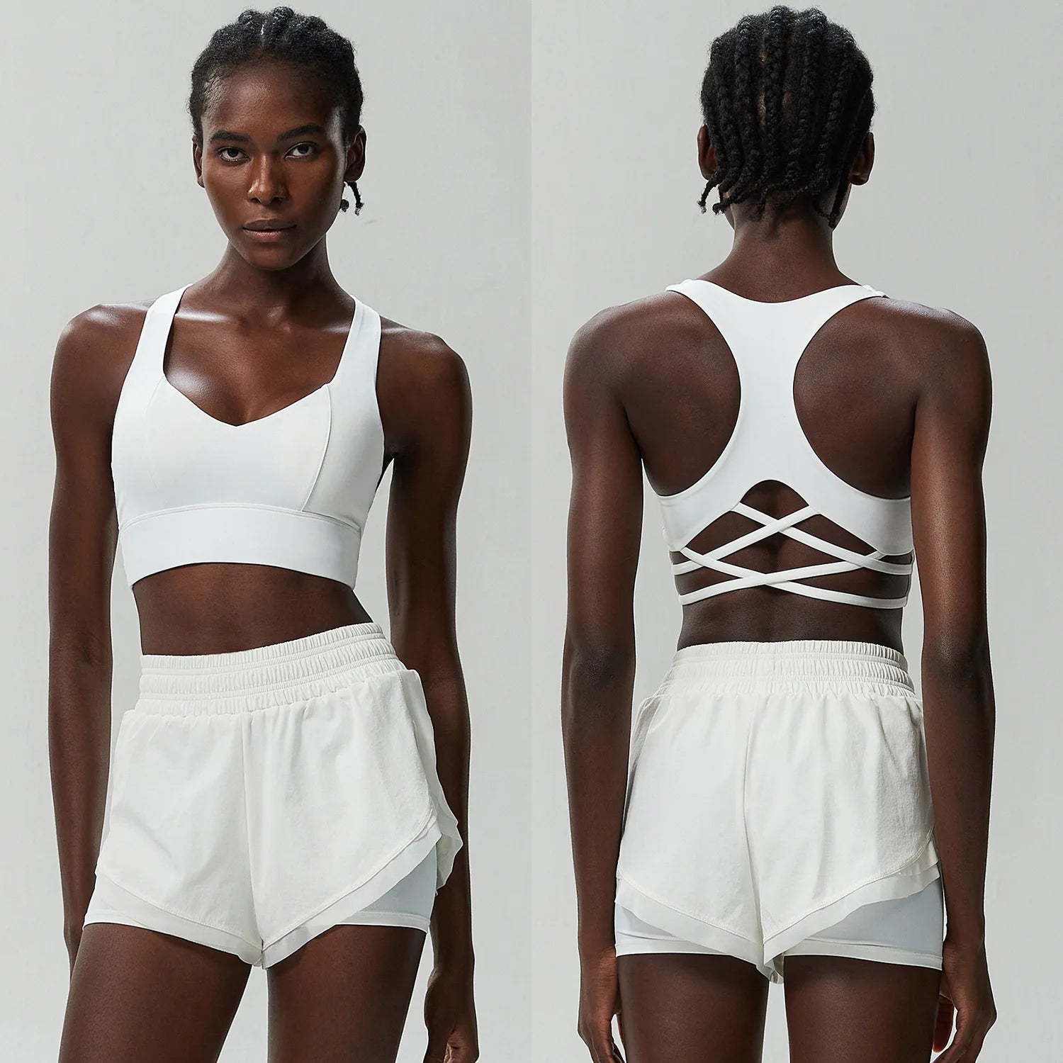 Conjunto Fitness Feminino 2 Peças Fit Diamond – Summer Shorts + Top em Lycra