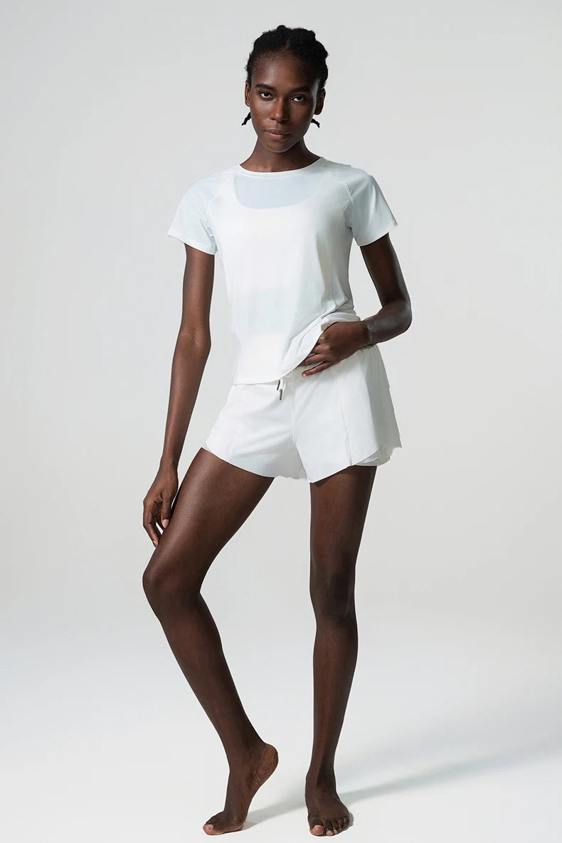 Conjunto Fitness Feminino 2 Peças Fit Diamond – Summer Loose Shorts + Blusa