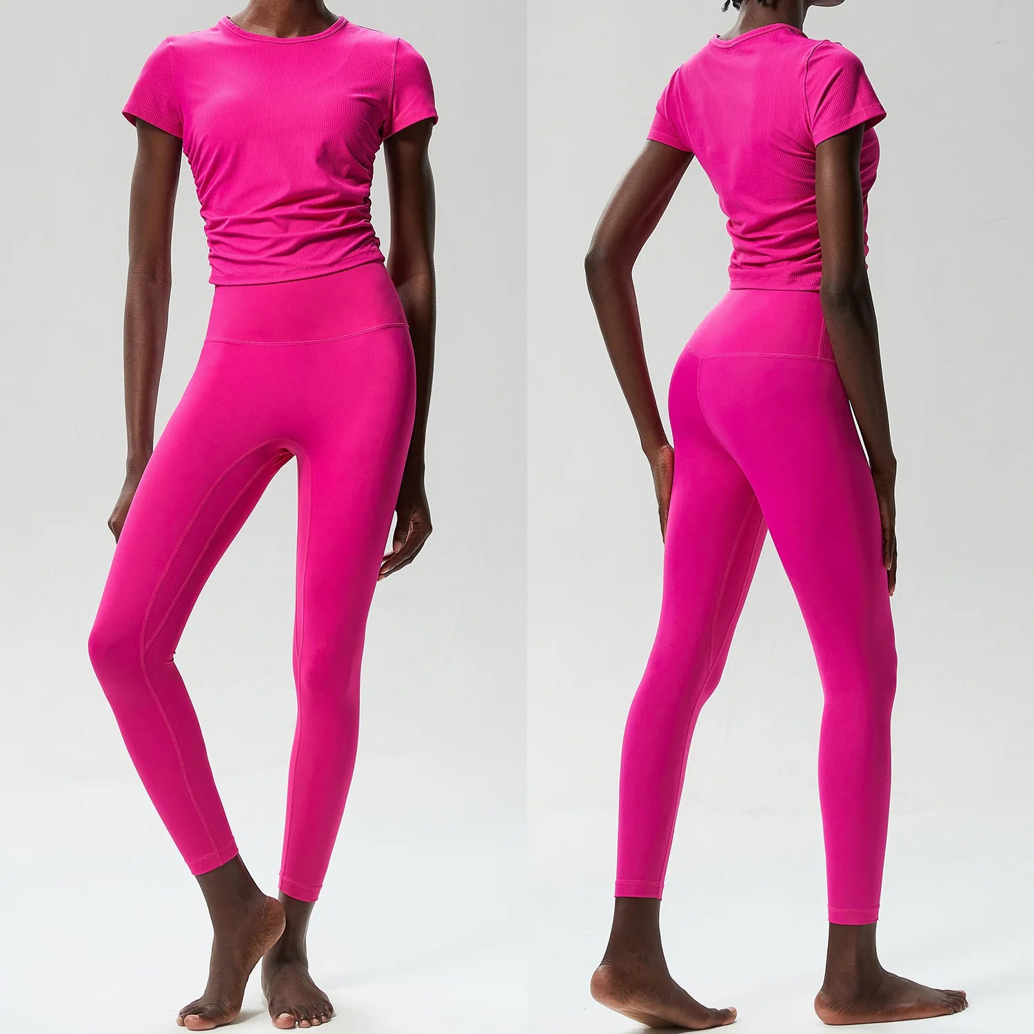 Conjunto Fitness Diamond Quick Dry 2 Peças Camiseta Cropped + Calça Legging - Leveza, Estilo e Praticidade