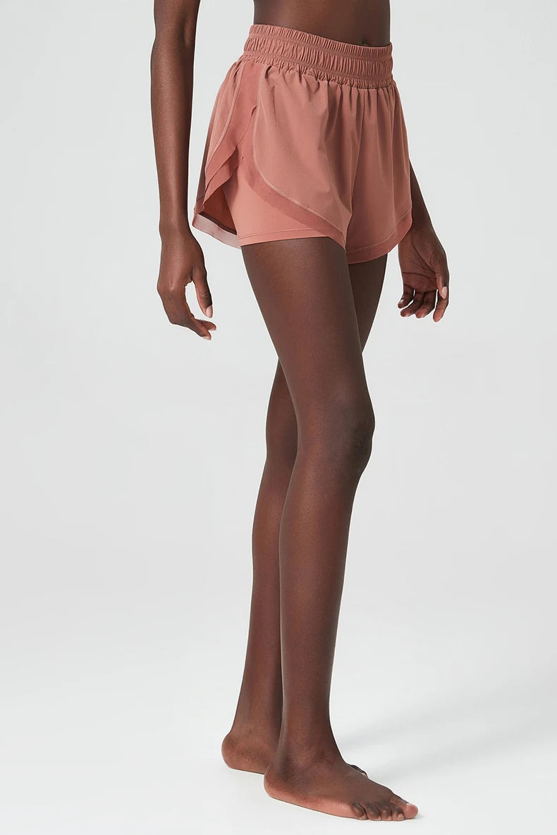 Shorts Feminino Fit Diamonds Summer 2 em 1 — Cintura Alta, Forro Interno Compressivo e Secagem Rápida