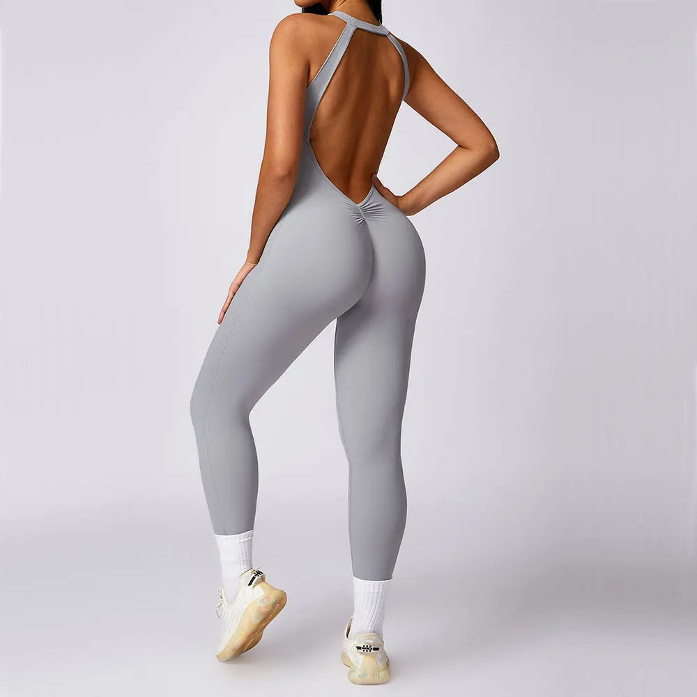 Macacão Fitness Feminino Scrunch Butt – One Piece Sem Manga, Yoga & Treino | Fit Diamond