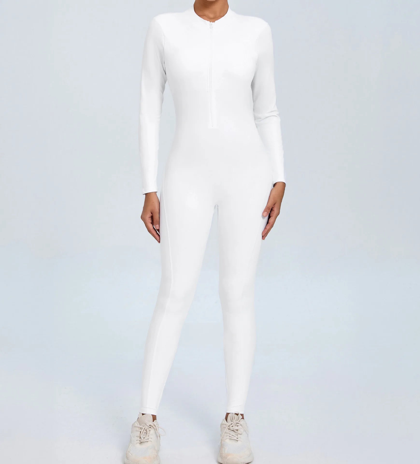 Macacão Fitness Feminino Longo – Manga Comprida, Decote Aberto & Zíper Frontal | One Piece Fit Diamond
