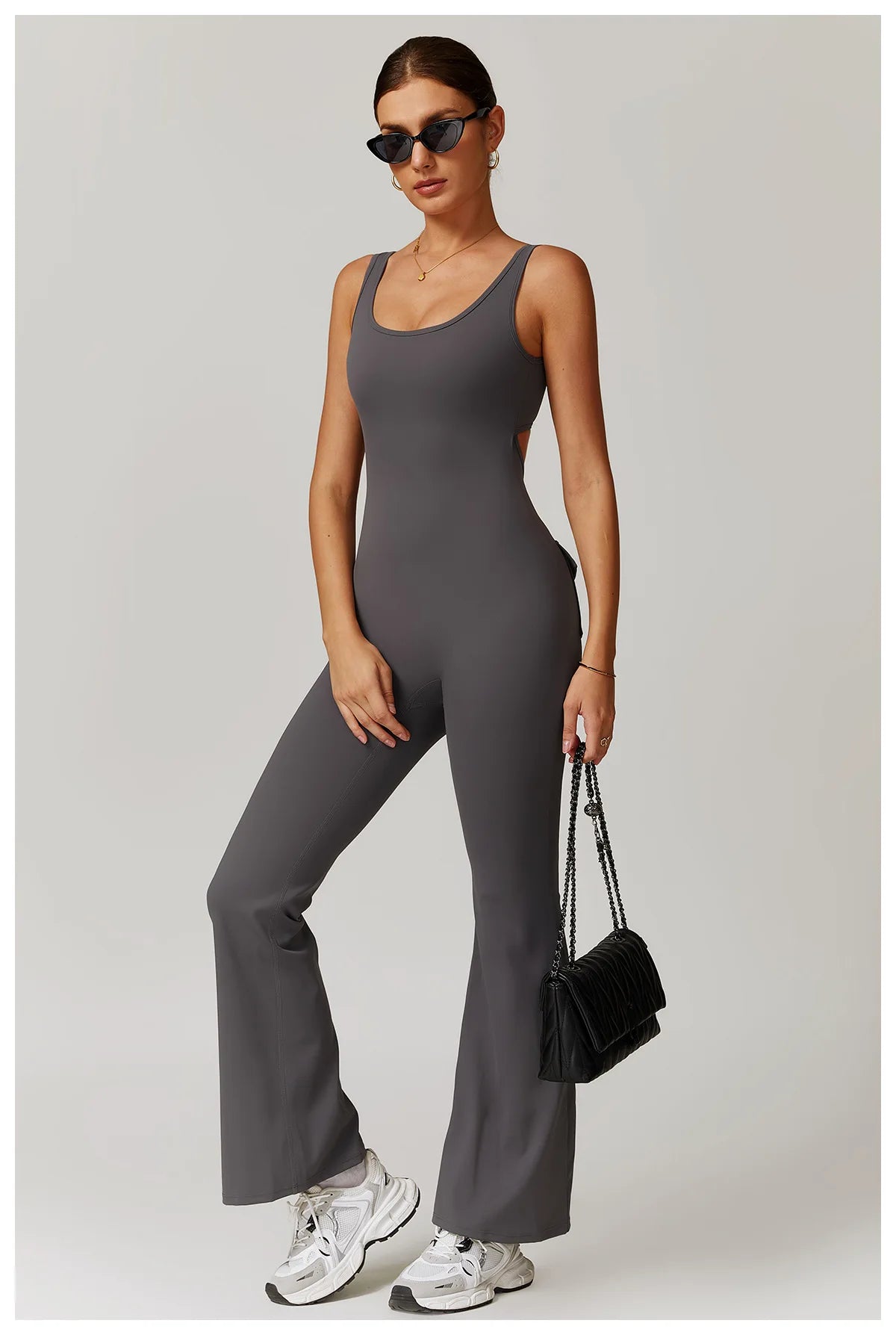 Macacão Fitness Feminino Decote V nas Costas com Bolsos – One Piece | Fit Diamond