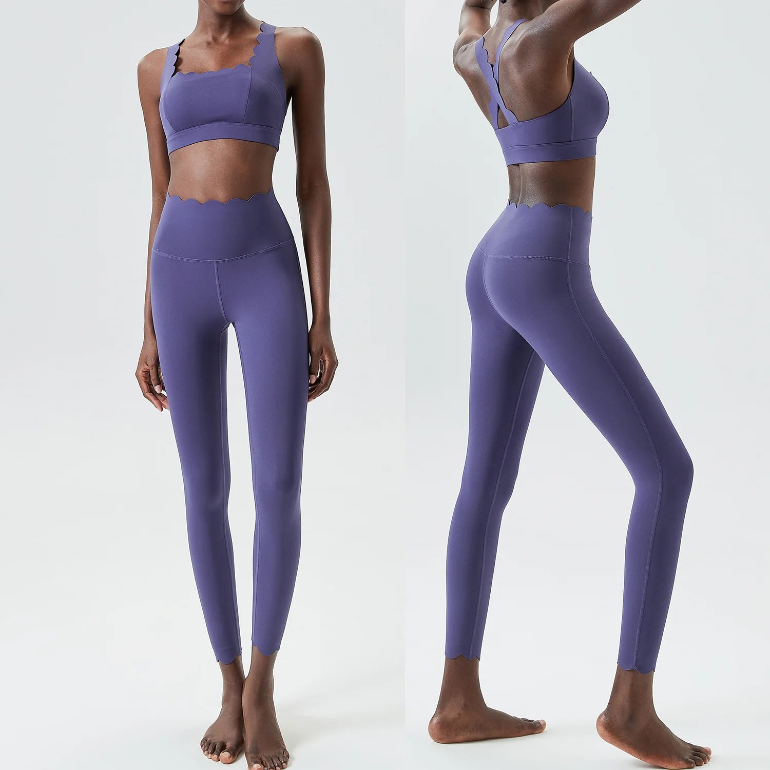 Conjunto Fitness Feminino 2 Peças Fit Diamond – Legging + Top Slim Fit Respirável