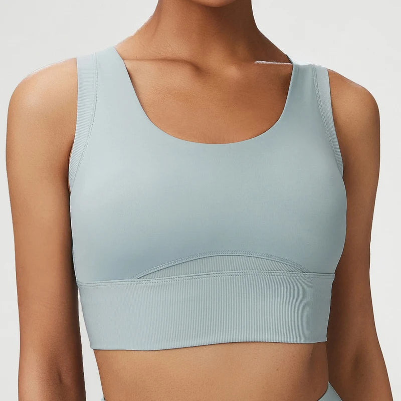 Top Fit Diamond Round Neck Crop Bra Conforto, Praticidade e Estilo Minimalista