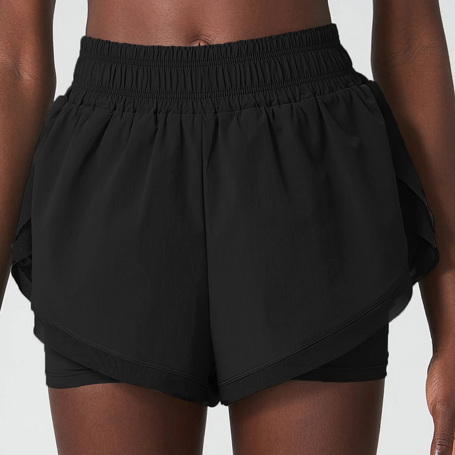 Shorts Feminino Fit Diamonds Summer 2 em 1 — Cintura Alta, Forro Interno Compressivo e Secagem Rápida