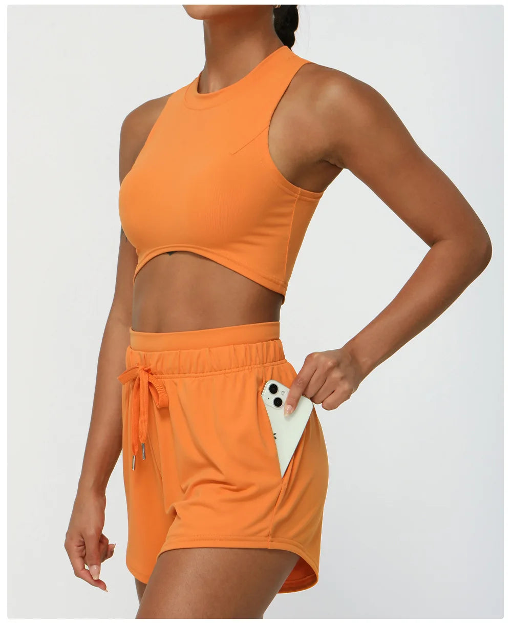 Conjunto Fitness Feminino 2 Peças Fit Diamond – Summer Shorts + Top Slim Fit