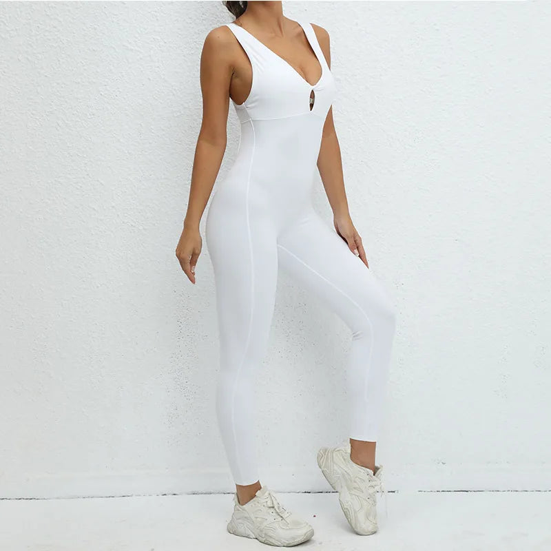 Macacão Fitness Feminino Sem Manga Costas Abertas – One Piece Yoga | Fit Diamond