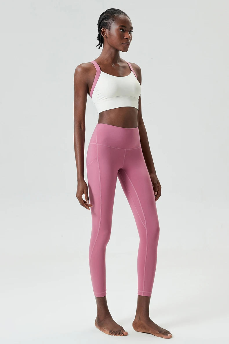 Conjunto Fitness Feminino Fit Diamonds High Impact — Top + Legging com Bolsos e Compressão Premium