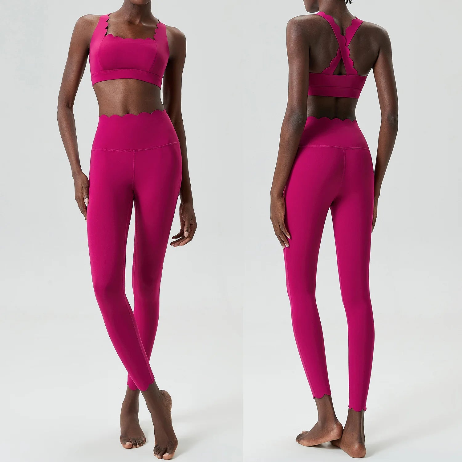 Conjunto Fitness Feminino 2 Peças Fit Diamond – Legging + Top Slim Fit Respirável