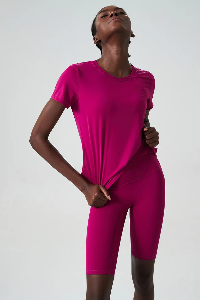 Conjunto Fitness Feminino Fit Diamonds Summer — Top + Short de Secagem Rápida e Toque Suave