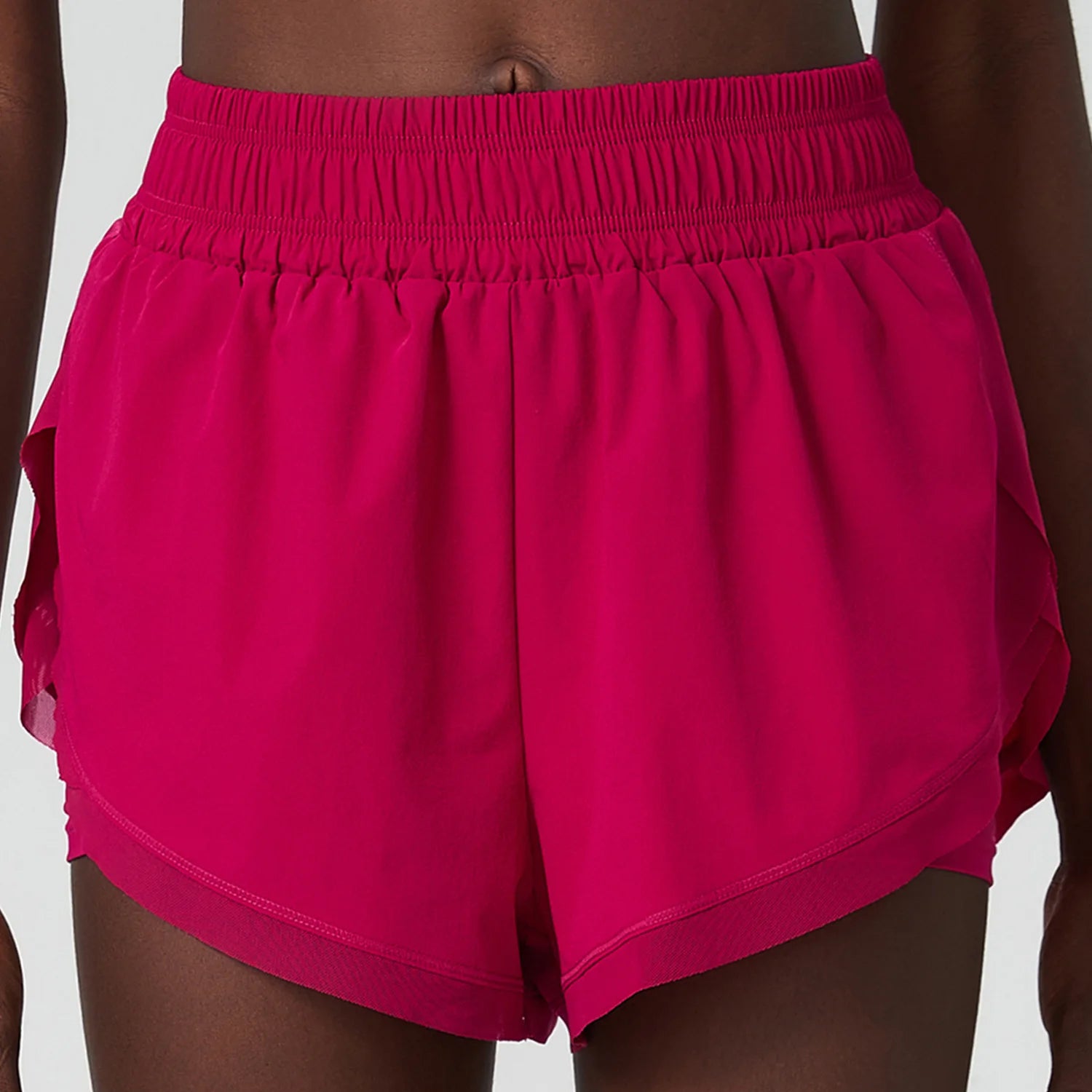 Shorts Feminino Fit Diamonds Summer 2 em 1 — Cintura Alta, Forro Interno Compressivo e Secagem Rápida