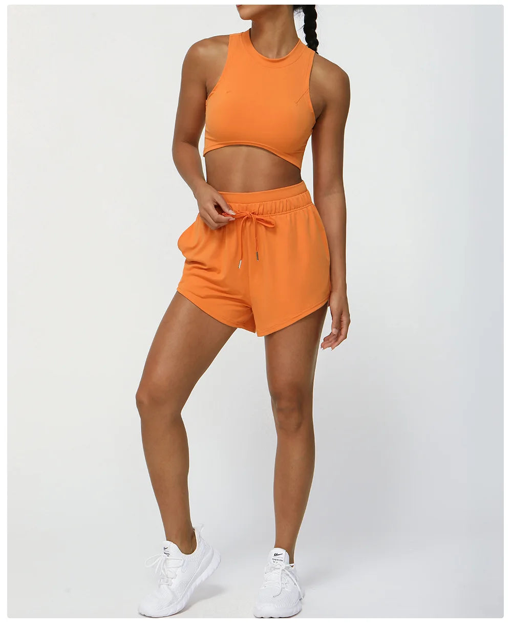 Conjunto Fitness Feminino 2 Peças Fit Diamond – Summer Shorts + Top Slim Fit
