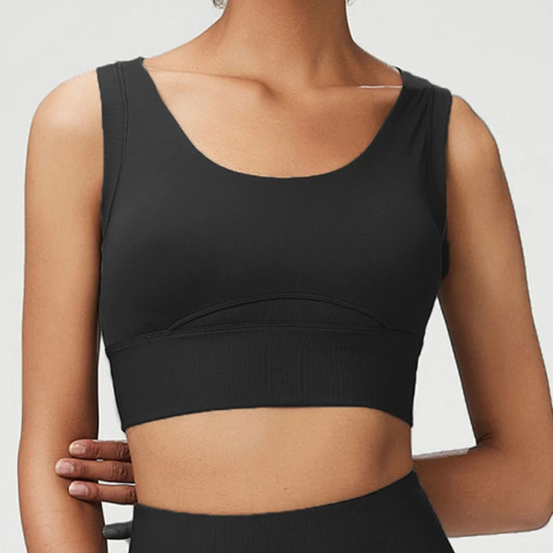 Top Fit Diamond Round Neck Crop Bra Conforto, Praticidade e Estilo Minimalista