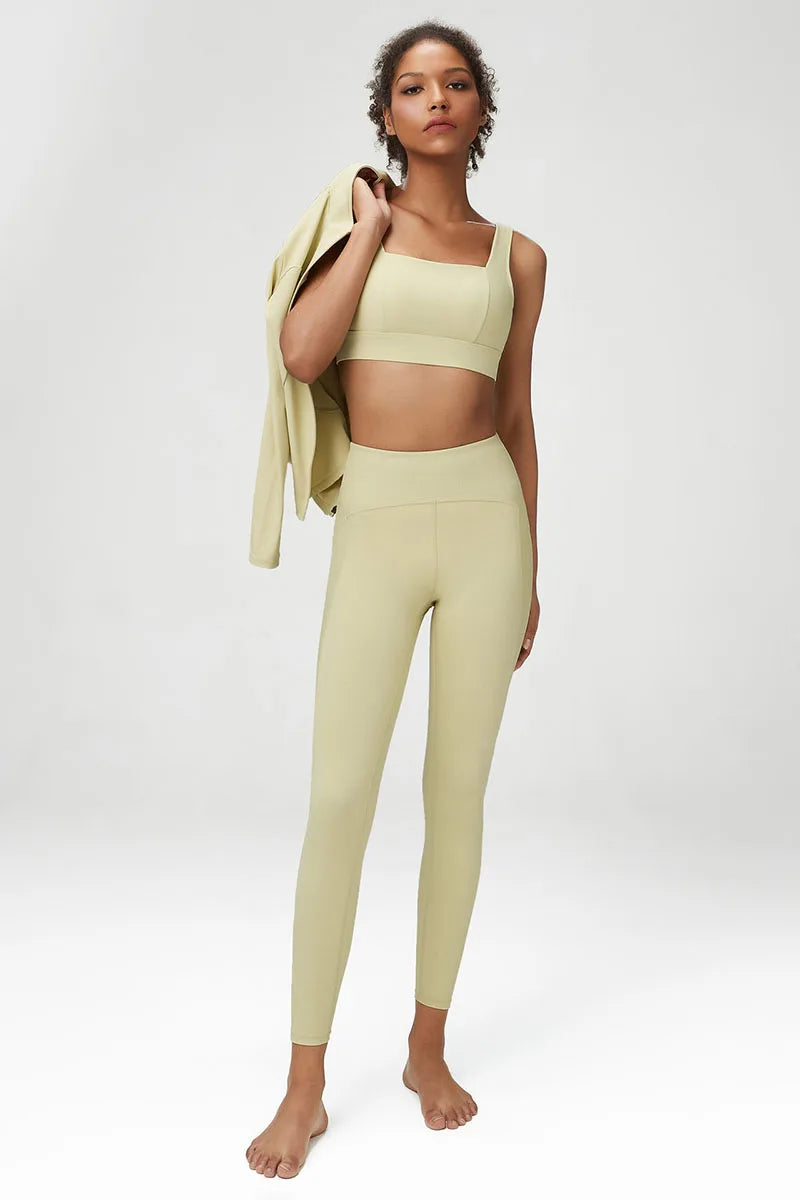 Conjunto Fitness Feminino 2 ou 3 Peças Fit Diamond – Top + Legging + Jaqueta Slim Fit