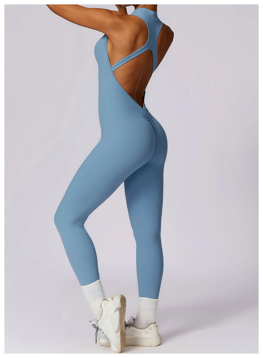 Macacão Fit Diamond com Zíper – Push Up, Compressão e Secagem Rápida