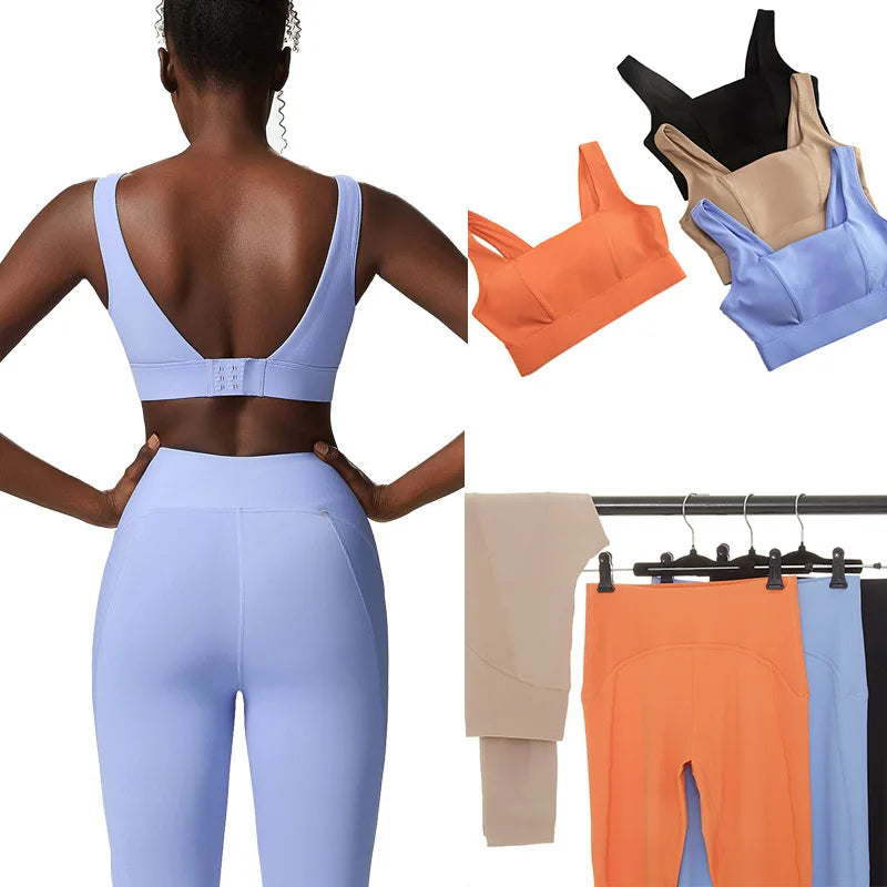 Conjunto Fitness Feminino 2 Peças Fit Diamond – Top + Legging Cintura Alta Slim Fit