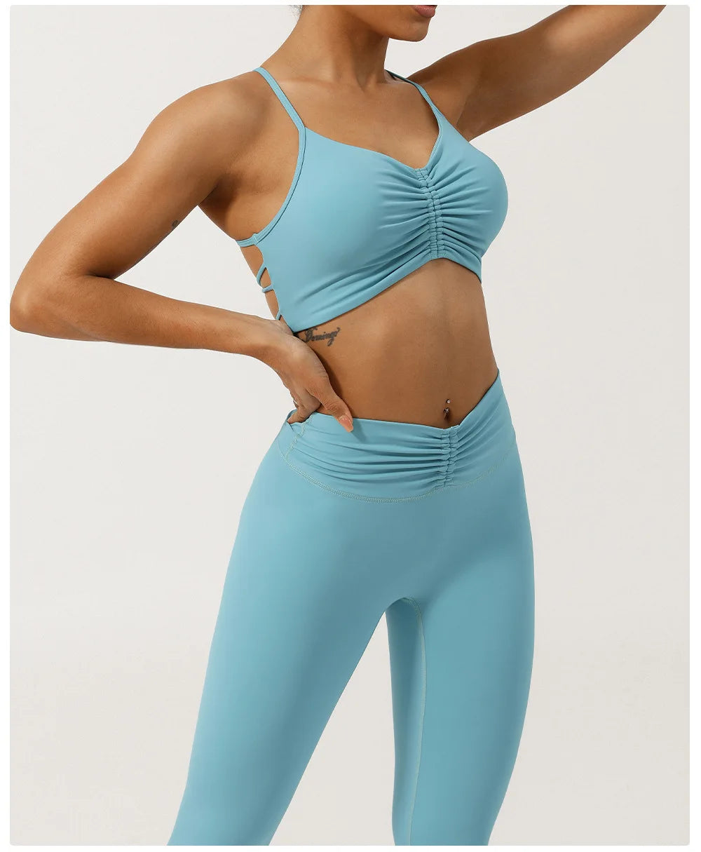 Conjunto Fit Diamond Seamless 2 Peças Top Cropped sem Costura e Calça Legging