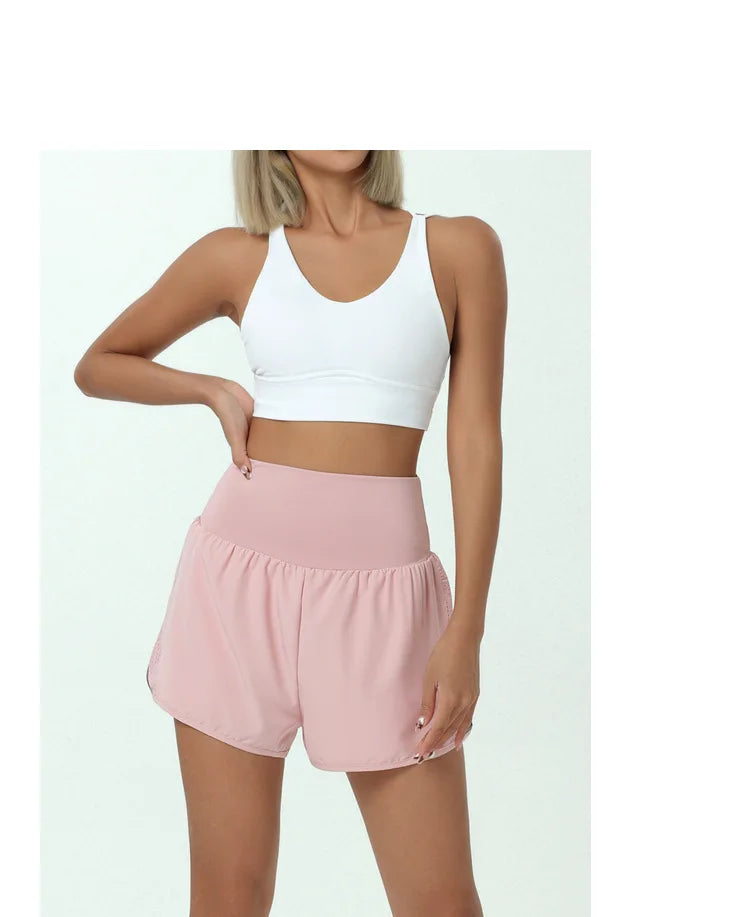 Shorts Feminino Fit Diamonds 2 in 1 — Cintura Alta, Forro Interno Compression e Secagem Rápida