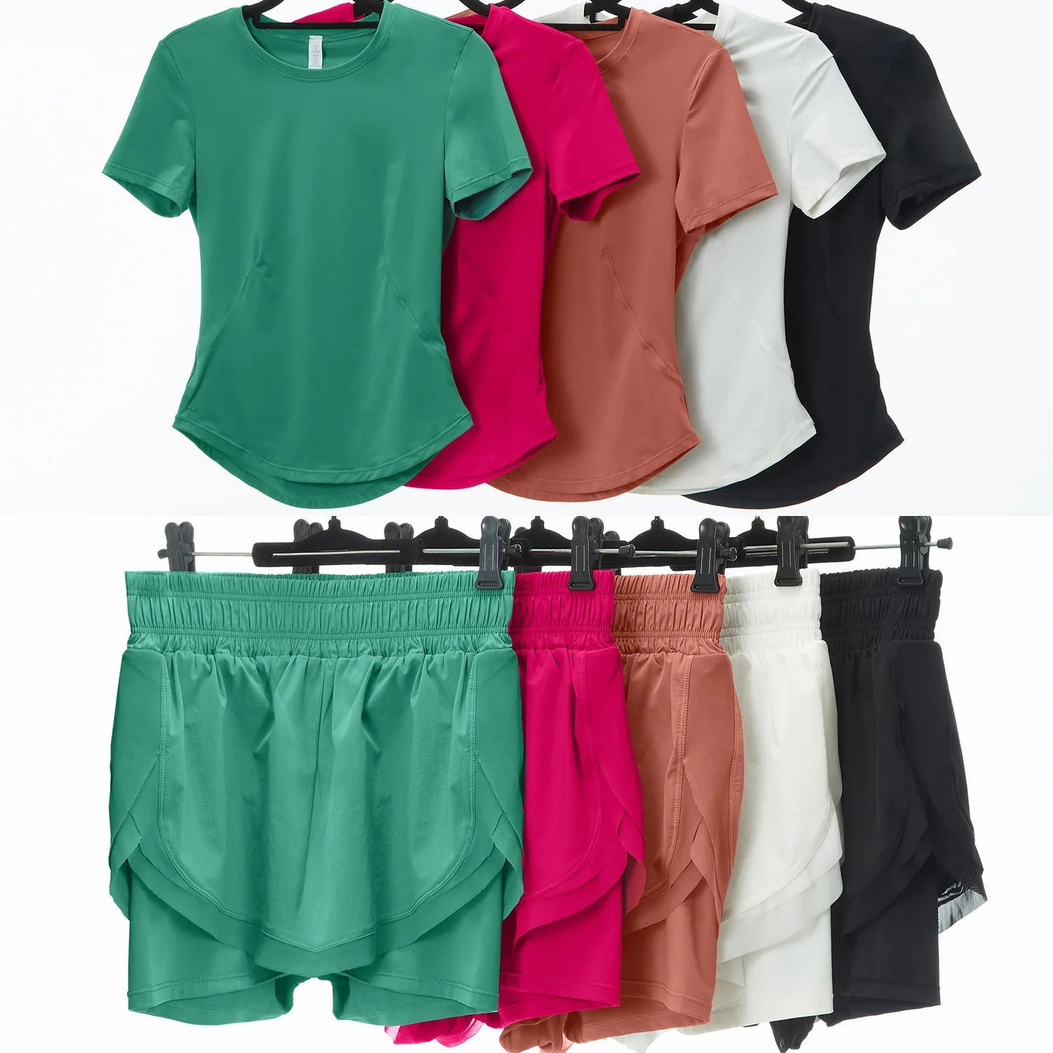 Conjunto Fitness Feminino Short e Blusa Fit Diamond – Summer Slim Fit Manga Curta
