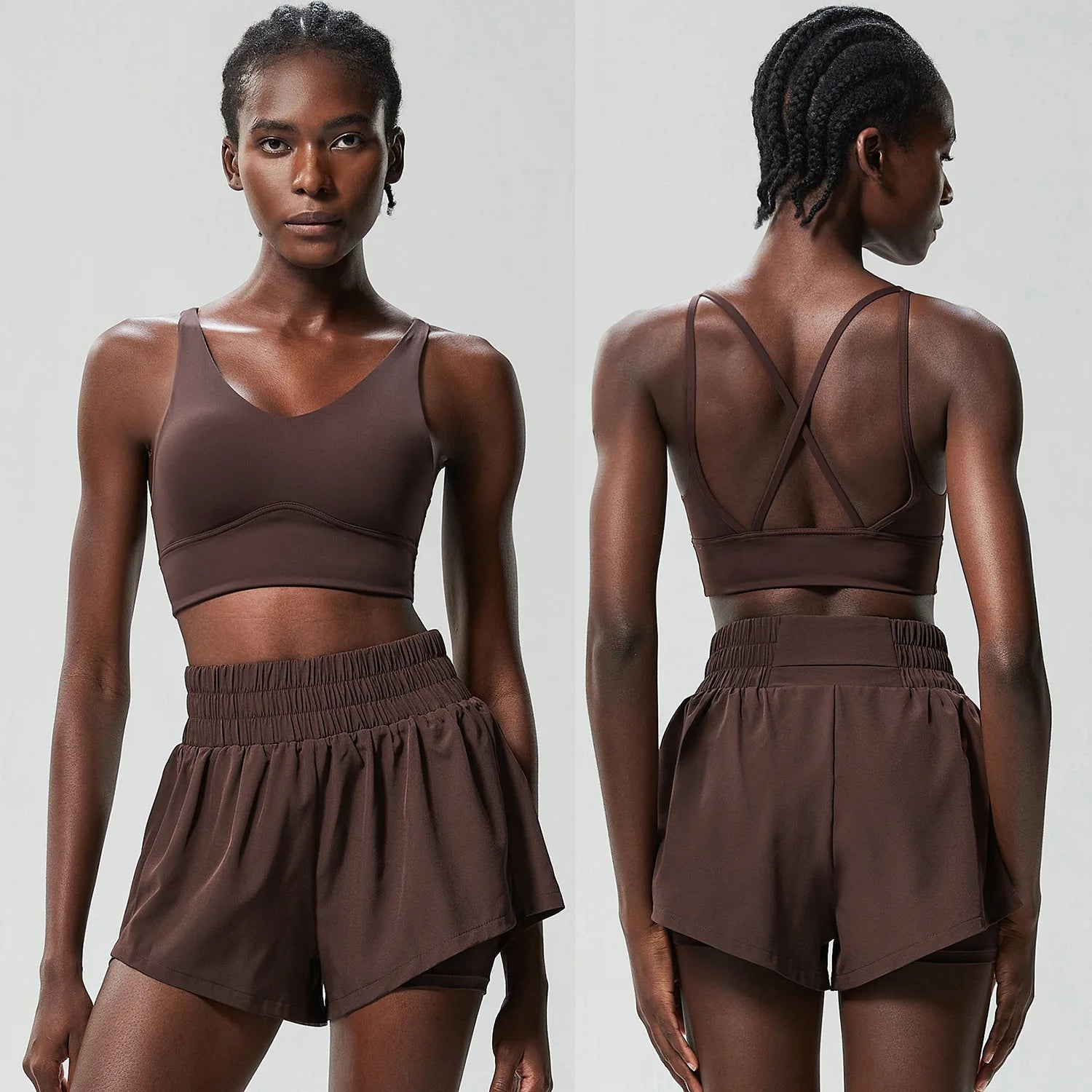 Conjunto Fitness Feminino 2 Peças Fit Diamond – Shorts + Top Summer Respirável