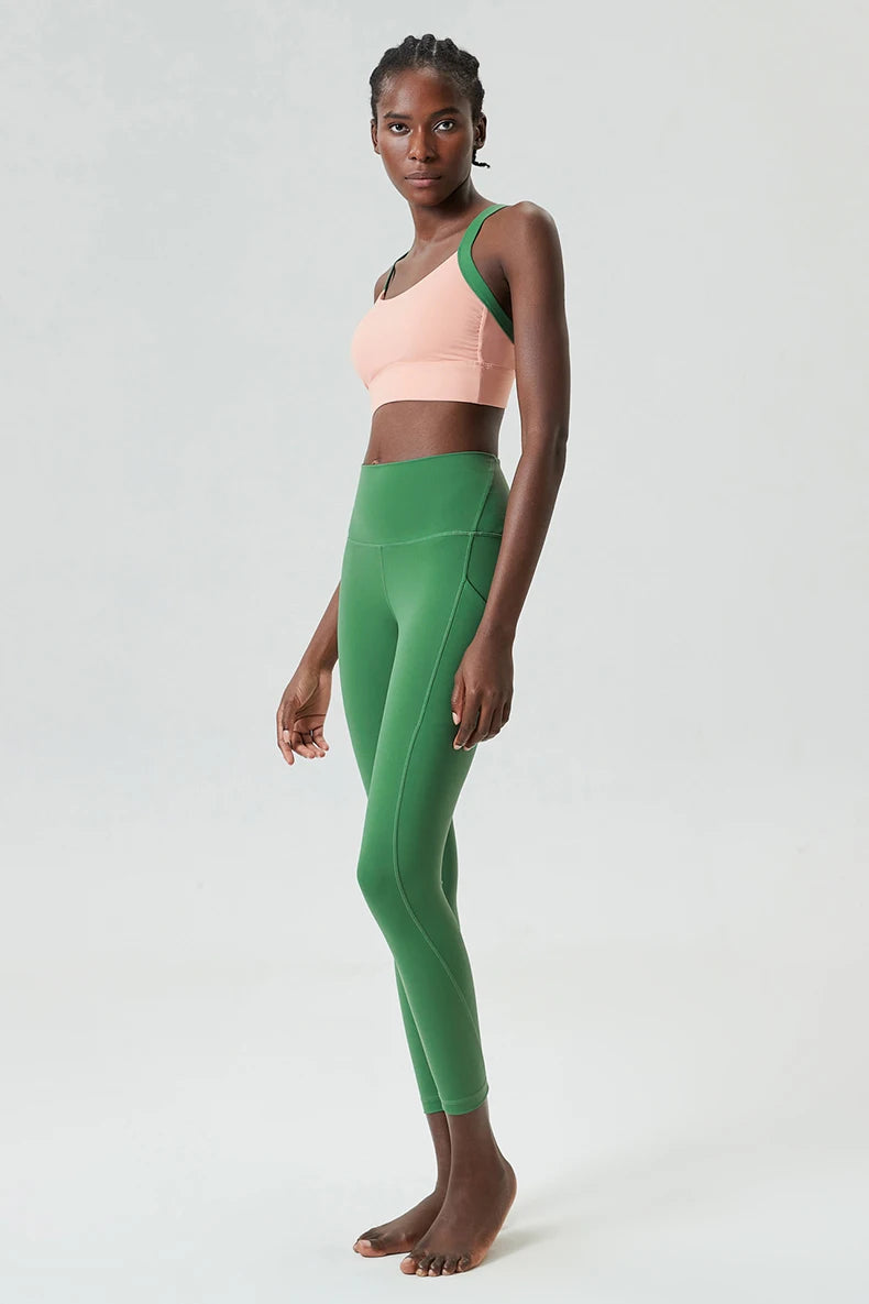 Conjunto Fitness Feminino Fit Diamonds High Impact — Top + Legging com Bolsos e Compressão Premium