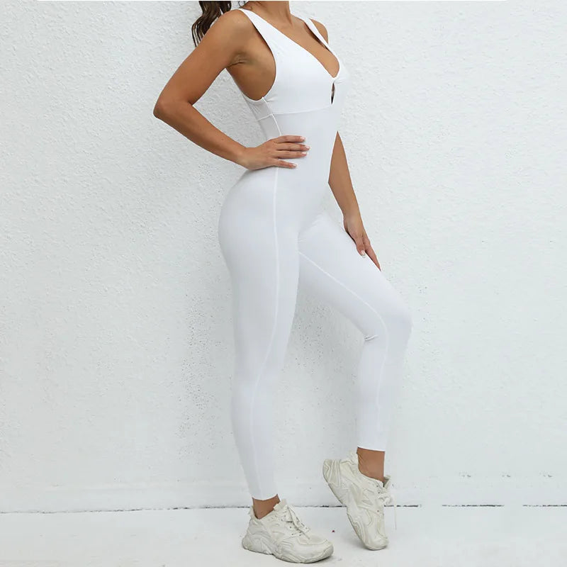 Macacão Fitness Feminino Sem Manga Costas Abertas – One Piece Yoga | Fit Diamond