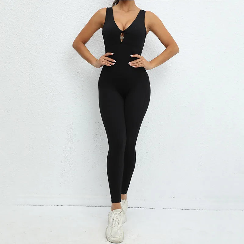 Macacão Fitness Feminino Sem Manga Costas Abertas – One Piece Yoga | Fit Diamond