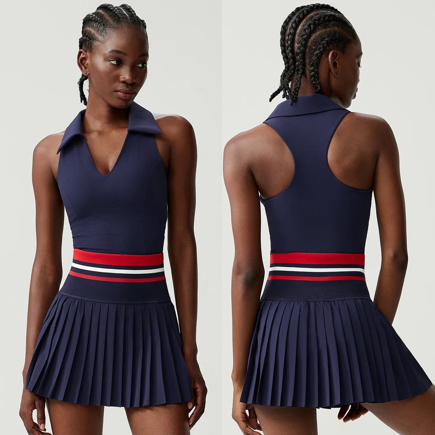 Conjunto Fitness Feminino 2 Peças Fit Diamond – Top + Saia-Short Slim Fit