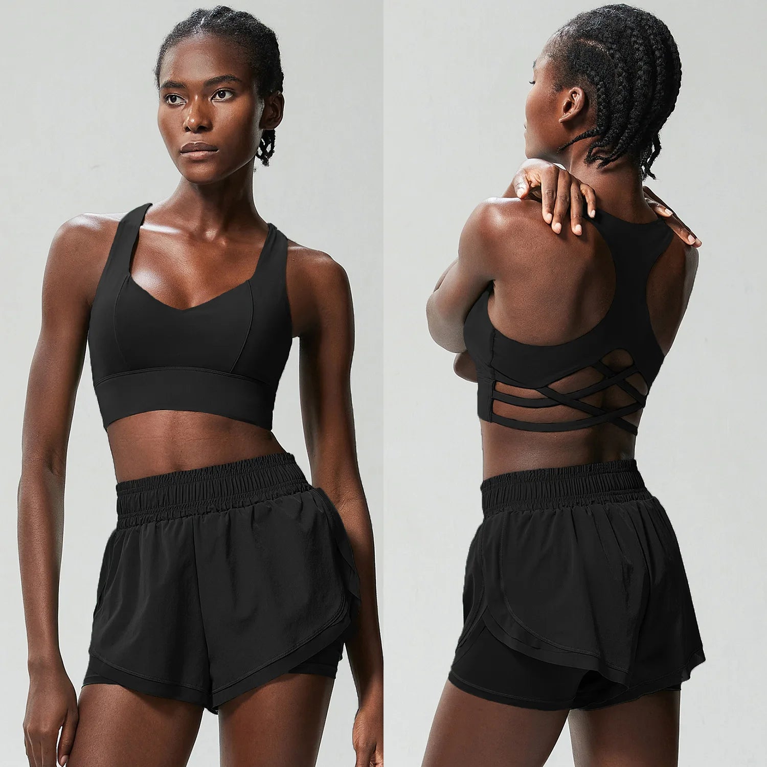 Conjunto Fitness Feminino 2 Peças Fit Diamond – Summer Shorts + Top em Lycra