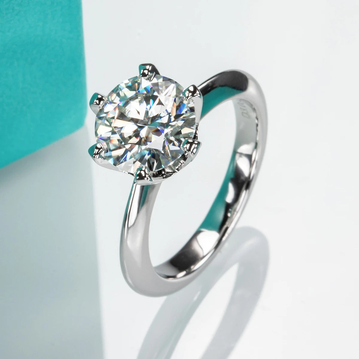 Anel Solitário de Moissanite em Prata 925 com Ouro 18K