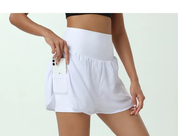 Shorts Feminino Fit Diamonds 2 in 1 — Cintura Alta, Forro Interno Compression e Secagem Rápida