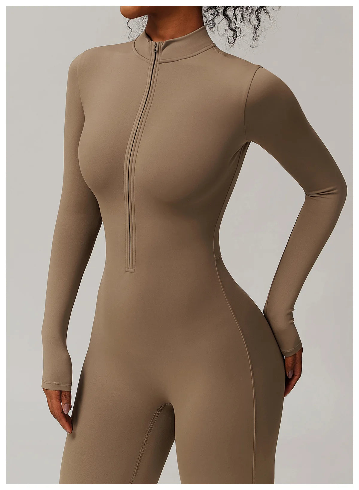 Macacão Fitness Feminino Manga Longa Inverno com Zíper – Push Up One Piece | Fit Diamond