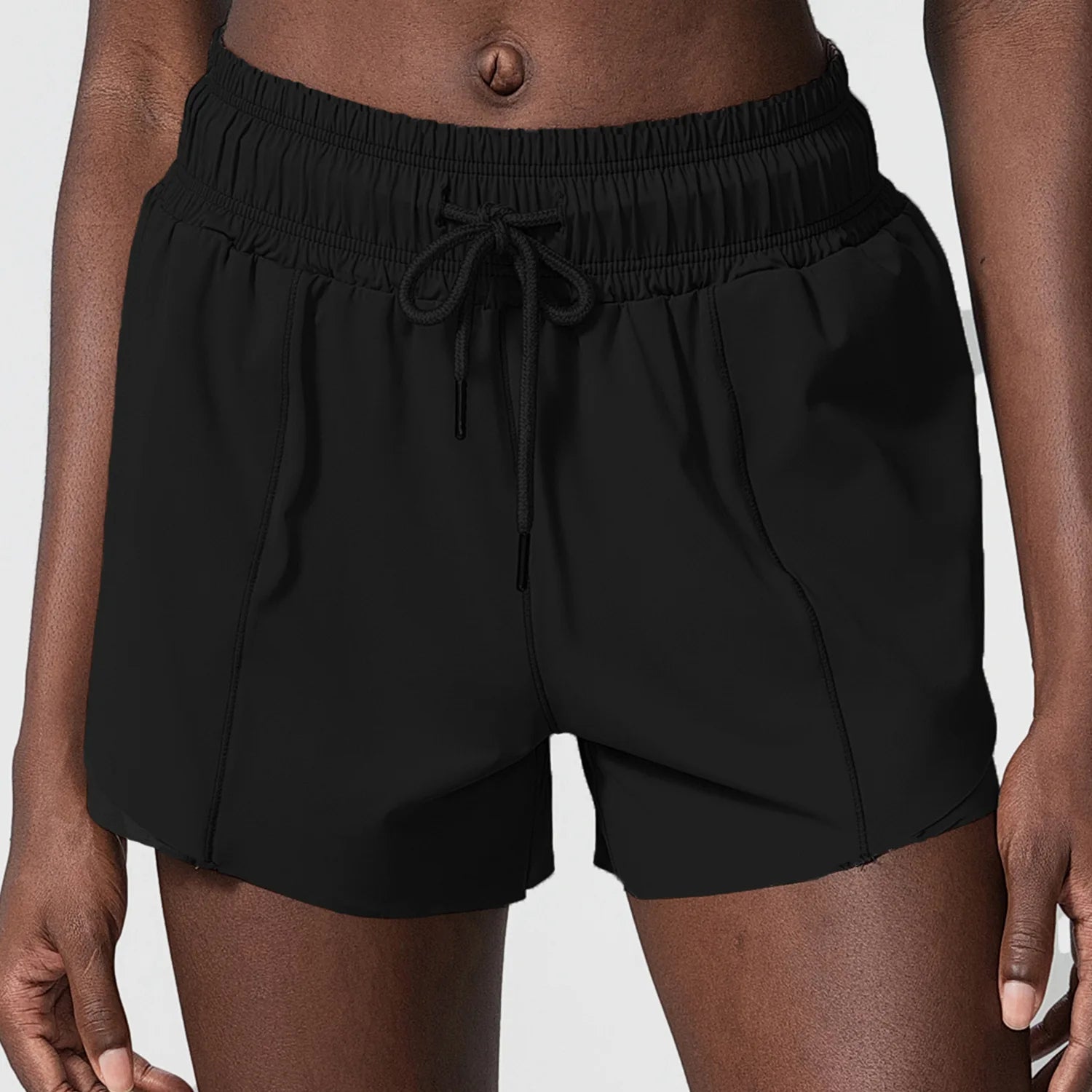 Short Fitness Cós Alto Feminino Fit Diamond – Outdoor Loose 2 em 1 com Cordão