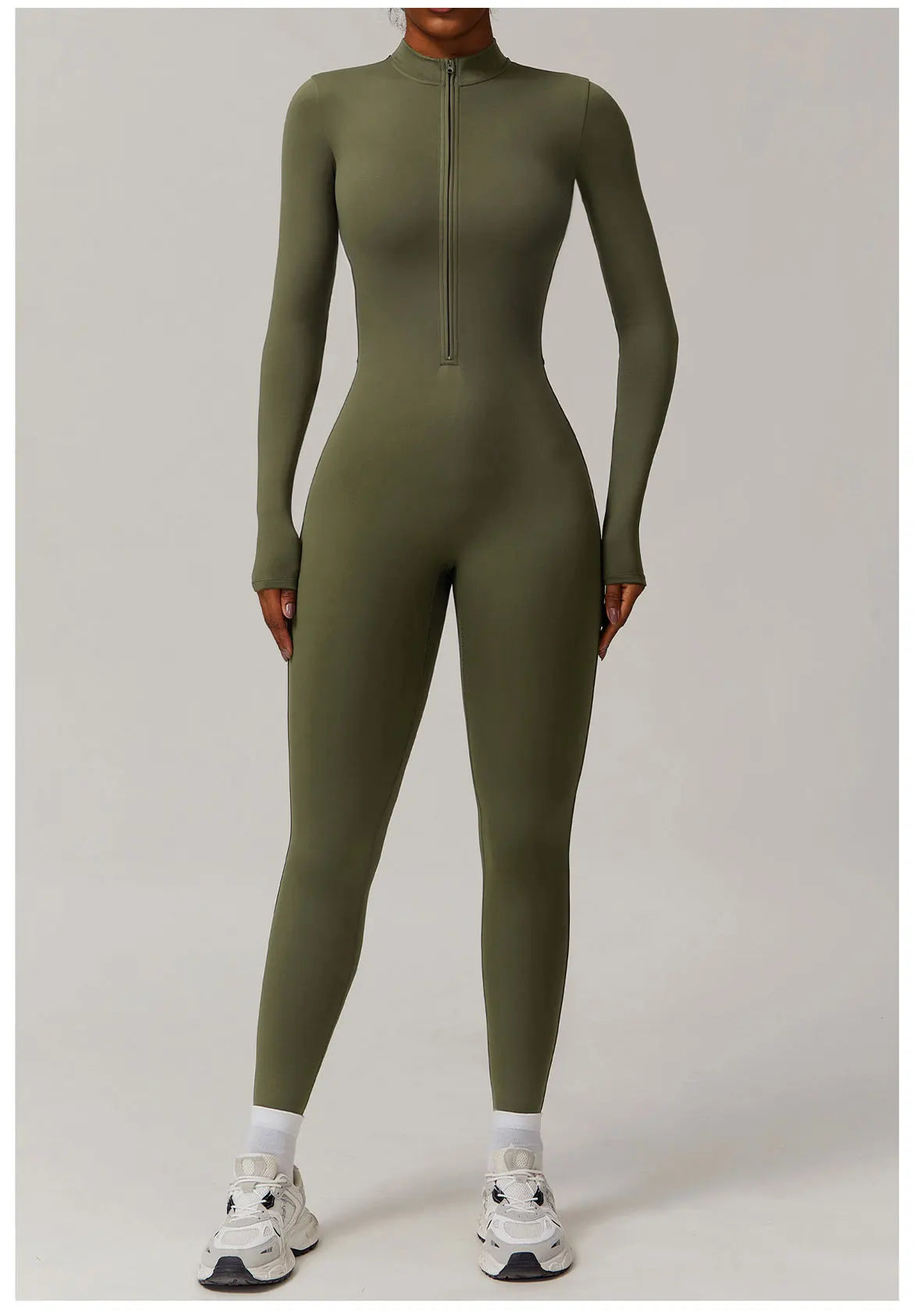 Macacão Fitness Feminino Manga Longa Inverno com Zíper – Push Up One Piece | Fit Diamond