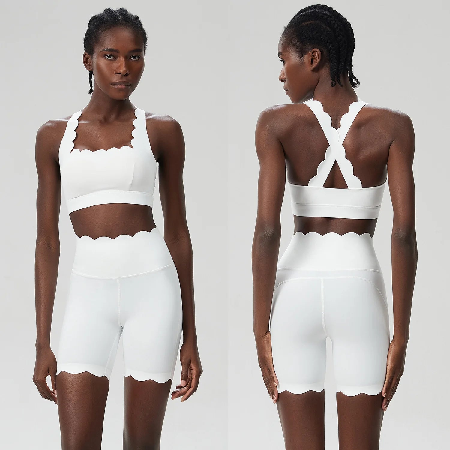 Conjunto Fitness Feminino 2 Peças Fit Diamond – Shorts + Top Slim Fit Respirável