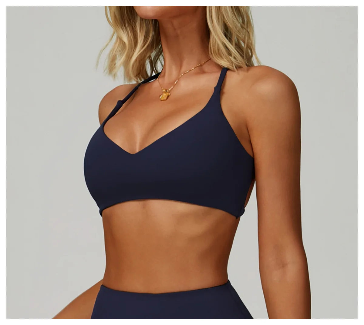 Top Esportivo Feminino Fit Diamond | Cross Shoulder Push Up, Secagem Rápida e Suporte Shockproof