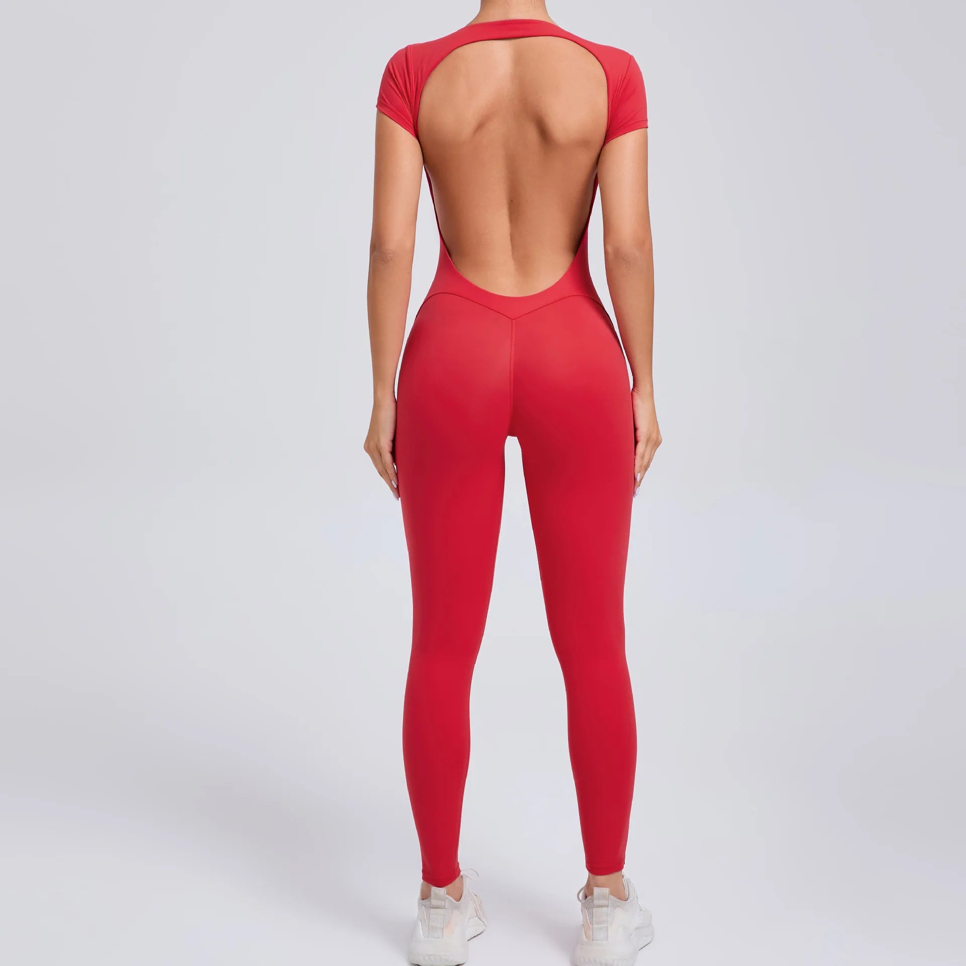 Macacão Fitness Feminino One Piece – Manga Curta, Modelagem Push Up, Yoga & Treino Fit Diamond