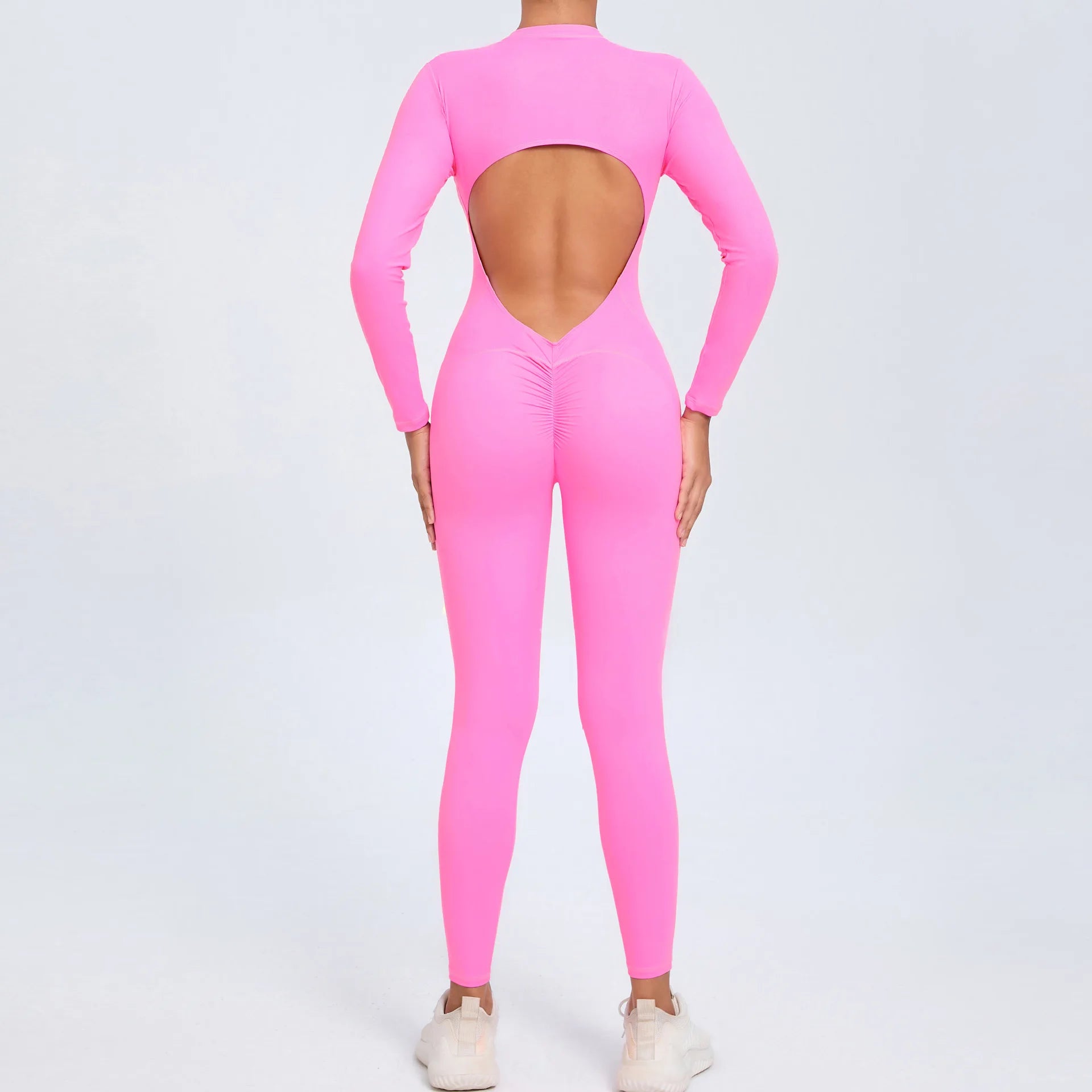Macacão Fitness Feminino Longo – Manga Comprida, Decote Aberto & Zíper Frontal | One Piece Fit Diamond