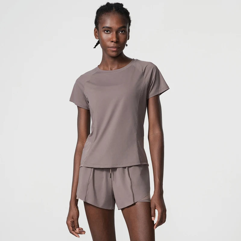 Conjunto Fitness Feminino 2 Peças Fit Diamond – Summer Loose Shorts + Blusa