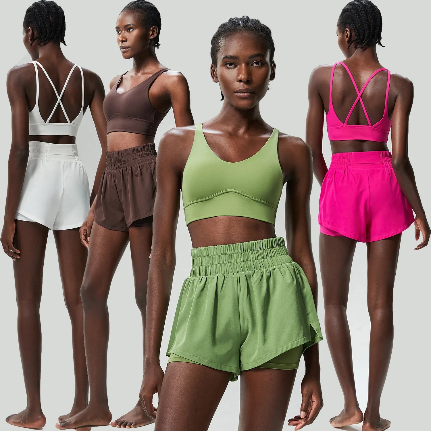 Conjunto Fitness Feminino 2 Peças Fit Diamond – Shorts + Top Summer Respirável