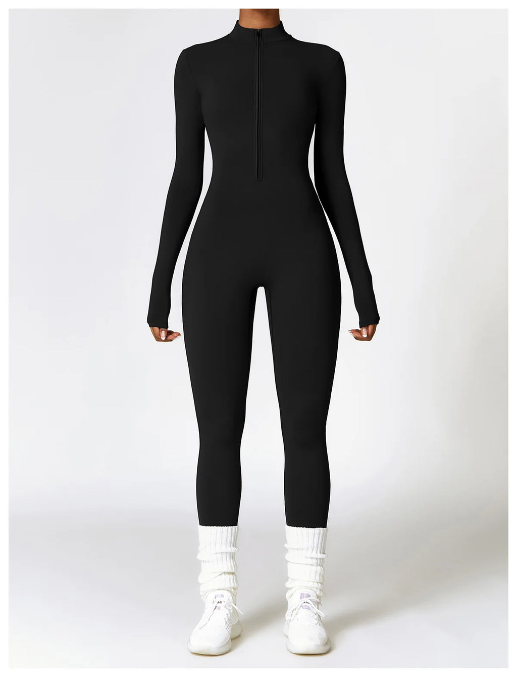Macacão Fitness Feminino Manga Longa Inverno com Zíper – Push Up One Piece | Fit Diamond