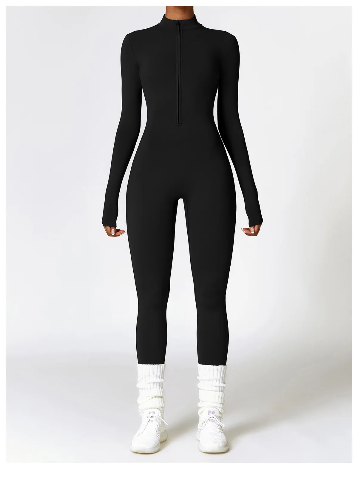 Macacão Fitness Feminino Manga Longa com Zíper – Push Up One Piece | Fit Diamond