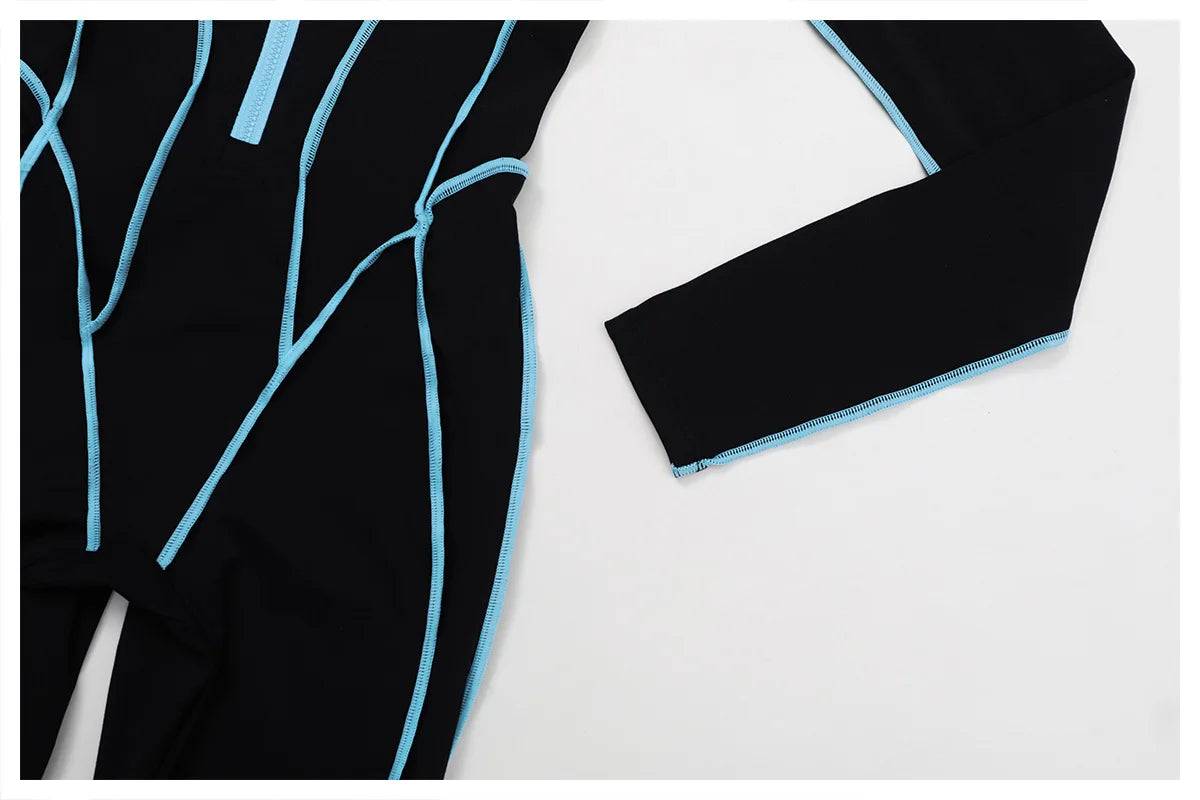 Macacão Fitness Feminino Curto com Manga Longa e Zíper – One Piece | Fit Diamond